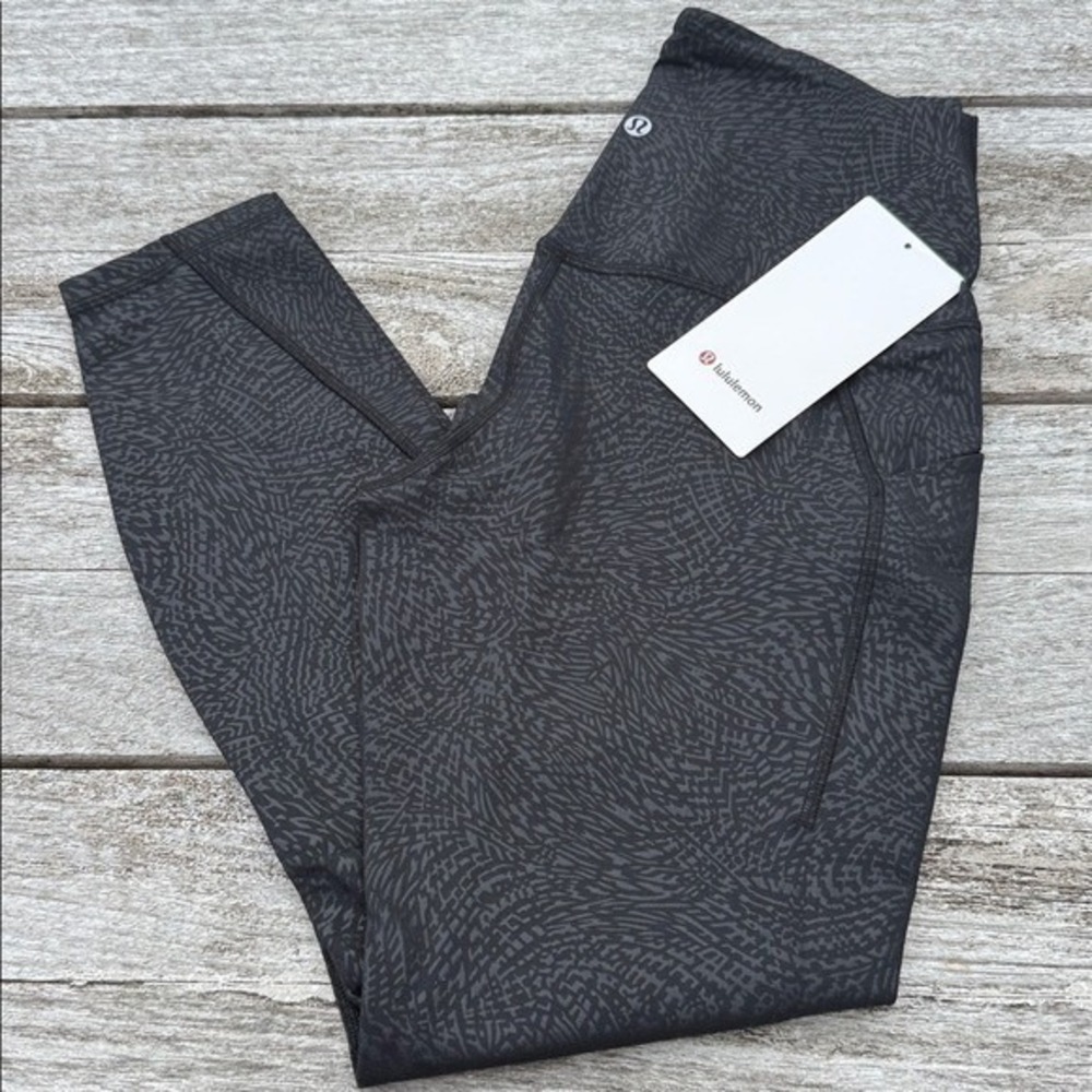 Lululemon Align High-Rise Pant with Pockets‎ 25" Ripple Emboss Black size 8 nwt